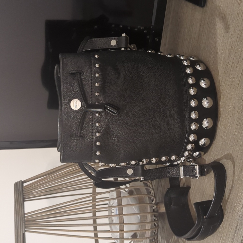 Kenzo Leather Silver Studded Bucket Bag - Picture 8 of 14